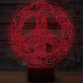 3Dmix 3DL-DFS002 – 3D LED nočná lampa - Hippies (Aroma)