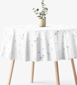 Goldea okrúhly teflónový obrus - modré nevädze Ø 160 cm