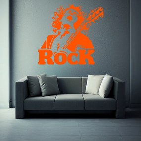 Veselá Stena Samolepka Angus Young AC/DC Farba: oranžová, Veľkosť: 80 x 74 cm