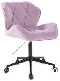 LuxuryForm DESIGN Stolička MILANO VELUR na čiernej podstave s kolieskami - levanduľa