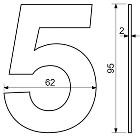 Domové číslo "5", RN.95L, nerez