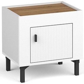 Nočný Stolík Mossa M11 dub whisky/biely mat