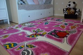 Detský koberec Kids Forest ružový C427