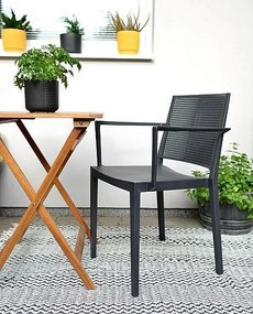 Plastové kreslo s podrúčkami STOCKHOLM (rôzne farby) antracit