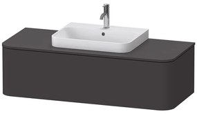 DURAVIT Happy D.2 Plus závesná skrinka pod umývadlo pod dosku (umývadlo v strede), 1 zásuvka, 1300 x 550 x 354 mm, grafit super matná, HP4942M8080