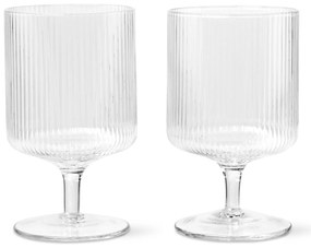 Ferm Living Poháre na víno Ripple Clear 270 ml – set 2 ks