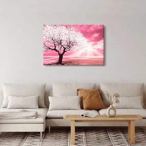 Ružový obraz stromu (90x60 cm)