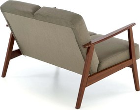 Dvojmiestna pohovka MILANO z masívu 120 cm olivová/orechová
