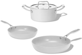 Elmich Sada keramického riadu Vital 3 ks, 2 panvice a 1 hrniec, krémovo biela