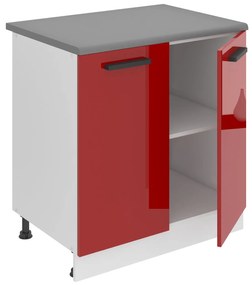 Kuchynská skrinka Belini Premium Full Version spodná 80 cm červený lesk s pracovnou doskou