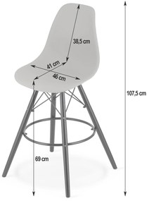 PreHouse Barová stolička LAMAL šedá / prírodné nohy