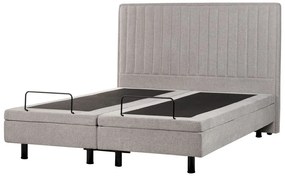 Polohovateľná čalúnená posteľ 160 x 200 cm sivá DUKE II Beliani