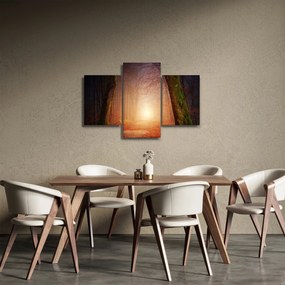 Obraz jesenného lesa v hmle (90x60 cm)