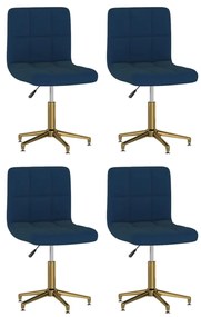 Otočné jedálenské stoličky 4 ks modré zamatové 3087830