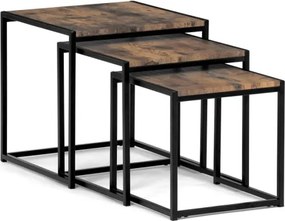 Sada 3 konferenčných stolíkov old wood AF-3003 OLW