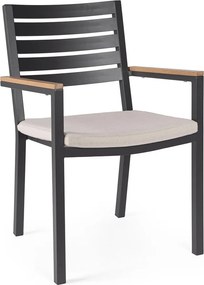 Antracitová kovová záhradná stolička Henna – Bizzotto