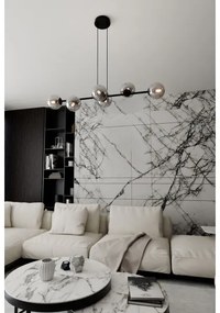 Luster na lanku ROSSI 6xE14/10W/230V čierna/šedá