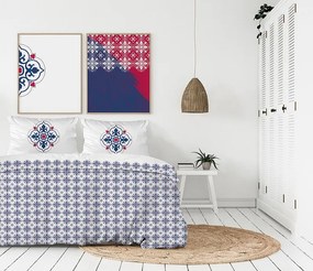 Krásne vzorované posteľné obliečky z kvalitného bavlneného saténu 3 časti: 1ks 200x220 + 2ks 70 cmx80