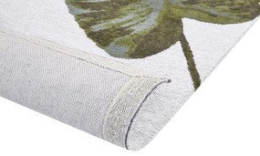 Bavlnený koberec 140 x 200 cm zelená/biela BARZAH Beliani