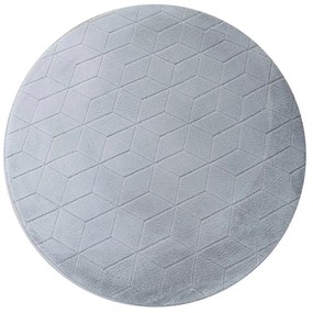 TZ Sivý okrúhly koberec 3D Rabbit Rozmer: 140