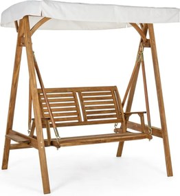 Drevená záhradná hojdačka v prírodnej farbe Noemi – Bizzotto