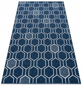 Kusový koberec Hexa modrý 80x150cm