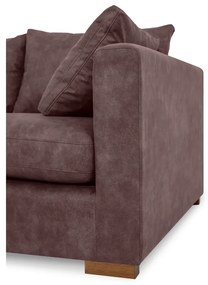 Tmavohnedá rohová pohovka z imitácie kože (ľavý roh) Hamburg – Scandic