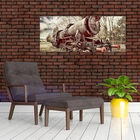 Historický obraz lokomotívy (120x50 cm)