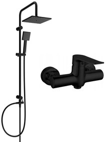Mexen Tord sprchová zostava s dažďovou sprchou + sprchová batéria Pecos, čierna, 72740200-70