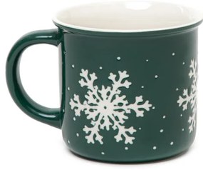 Sada dvoch hrnčekov TRINKIE zelená, so snehovými vločkami 831800 360 ml