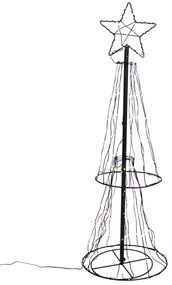 Vianočná stojaca lampa čierny strom 150 cm vrátane LED RGB s časovačom IP44 - Ugoku