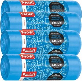 4x vrecia na odpad 120l 10 ks modré na triedenie papiera paclan bag