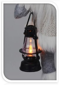 Škriatok s LED lampášom Maxi – tmavohnedý 84 cm