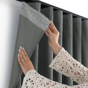 Tmavosivý zamatový dimout záves 265x225 cm Velto – Filumi