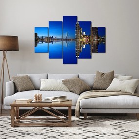 Obraz - nočný Rotterdam (150x105 cm)