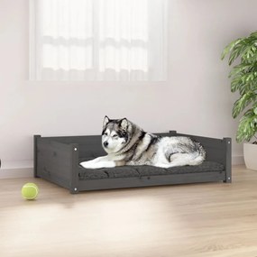 Psia posteľ sivá 105,5x75,5x28 cm borovicový masív
