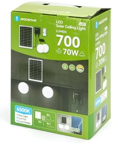 Aigostar - LED solárne svietidlo 2xLED/35W/12V 6000mAh 6500K pr.16,8cm