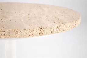 Príručný stolík Terazzo (travertín + biela). Vlastná spoľahlivá doprava až k Vám domov. 1092462