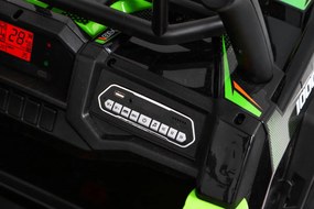 Ramiz Buggy UTV Off-roader pre deti Zelená + diaľkové ovládanie + nosič batožiny + pomalý štart + EVA + MP3 LED