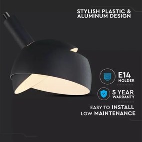 Luster na lanku 1xE14/60W/230V čierna