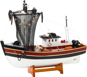 LEAN Toys Zberateľský model rybárskeho plavidla s rybárskou sieťou 38x31cm
