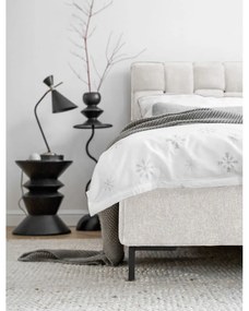 Krémovobiela čalúnená dvojlôžková posteľ s roštom 180x200 cm Eve – Miuform