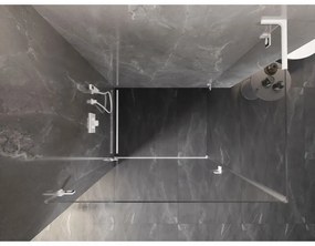 Mexen Lunar-B L, sklápací sprchový kút ľavý 85 x 70 cm, 8mm číre sklo, biely profil, 832L-085-070-20-00-L