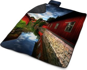 Sablio Plážová deka Červený dom: 200x140 cm