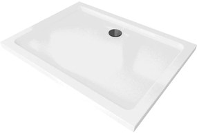 Mexen SLIM - Obdĺžniková sprchová vanička 120x100x5cm + čierny sifón, biela, 40101012B