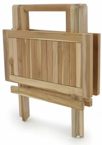 Divero 47271 Skladací záhradný stolík - teakové drevo neošetrené - 50 cm