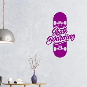 Veselá Stena Samolepka Skate Farba: fialová, Veľkosť: 80 x 50 cm
