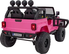 Ramiz Terénne auto OFF-ROAD 3.0 pre deti ružové + diaľkové ovládanie + pomalý štart + pásy + LED a zvuky