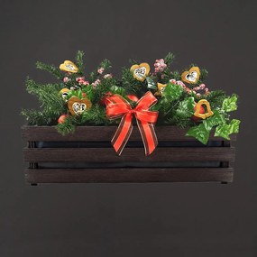 AMADEA Drevený kvetináč tmavý, vo vnútri s čiernou fóliou, 62x21,5x17cm, český výrobok
