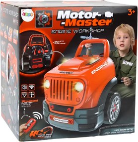 LEAN Toys Súprava pre domáceho majstra na rozoberanie automobilových motorov, oranžová